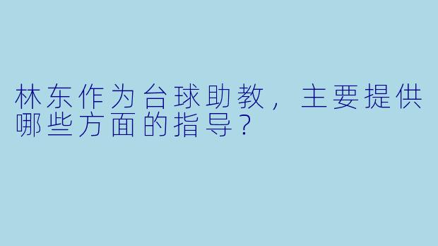 林东作为台球助教,主要提供哪些方面的指导?