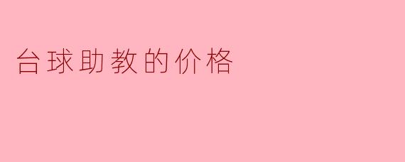 台球助教的价格