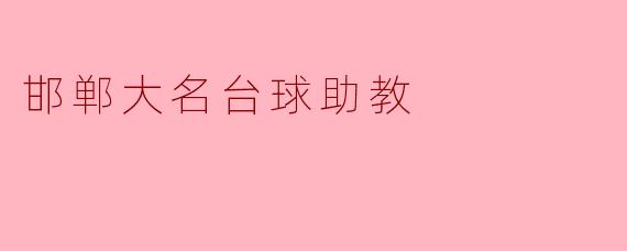 邯郸大名台球助教的主要职责是什么？