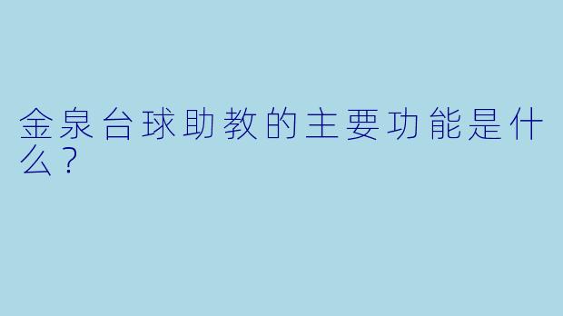 金泉台球助教的主要功能是什么？
