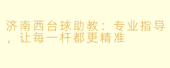 济南西台球助教：专业指导，让每一杆都更精准