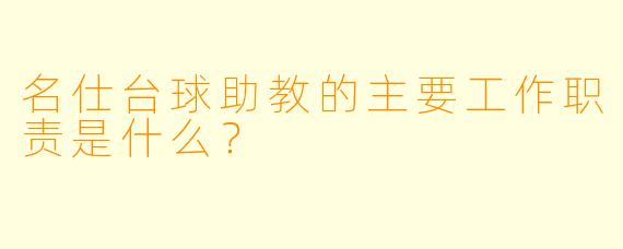 名仕台球助教的主要工作职责是什么？
