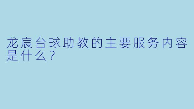 龙宸台球助教的主要服务内容是什么？
