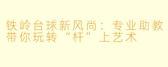 铁岭台球新风尚:专业助教带你玩转“杆”上艺术