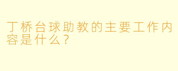 丁桥台球助教的主要工作内容是什么？