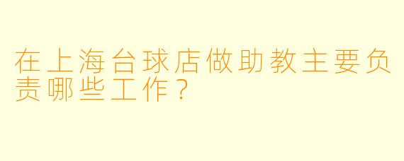 在上海台球店做助教主要负责哪些工作？