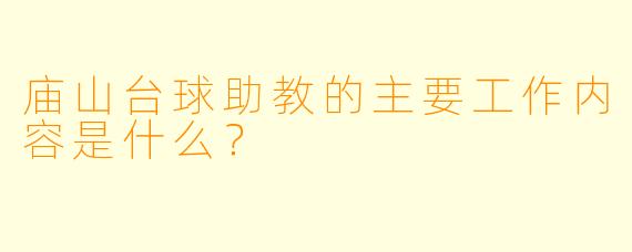 庙山台球助教的主要工作内容是什么？