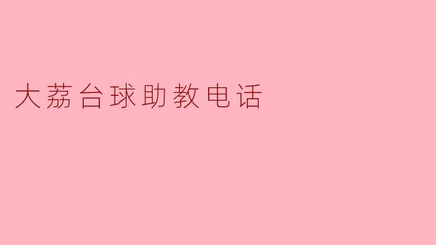 大荔台球助教电话