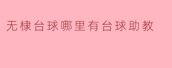 无棣台球哪里有台球助教