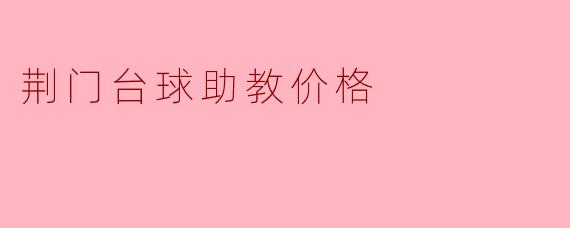 荆门台球助教价格