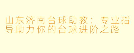 山东济南台球助教:专业指导助力你的台球进阶之路