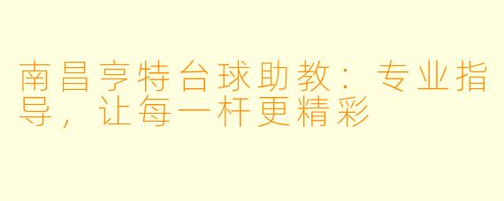 南昌亨特台球助教:专业指导,让每一杆更精彩