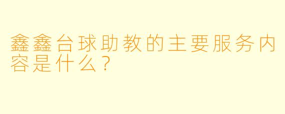 鑫鑫台球助教的主要服务内容是什么？