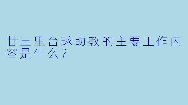廿三里台球助教的主要工作内容是什么？