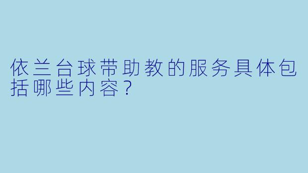 依兰台球带助教的服务具体包括哪些内容?