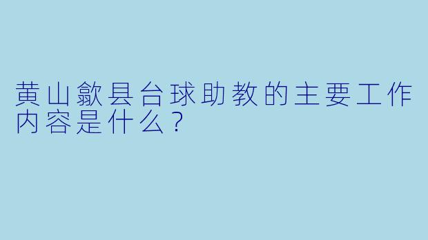 黄山歙县台球助教的主要工作内容是什么？