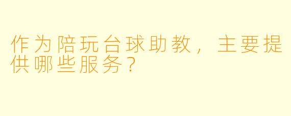作为陪玩台球助教，主要提供哪些服务？