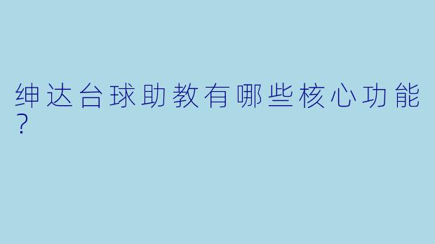 绅达台球助教有哪些核心功能?