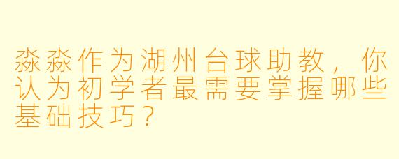 淼淼作为湖州台球助教，你认为初学者最需要掌握哪些基础技巧？