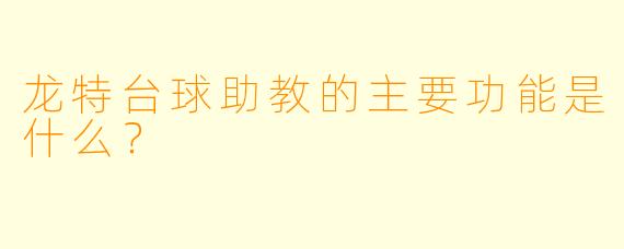 龙特台球助教的主要功能是什么？