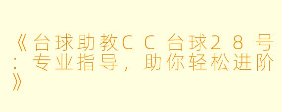 《台球助教CC台球28号:专业指导,助你轻松进阶》