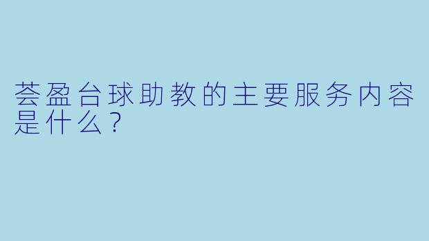 荟盈台球助教的主要服务内容是什么？