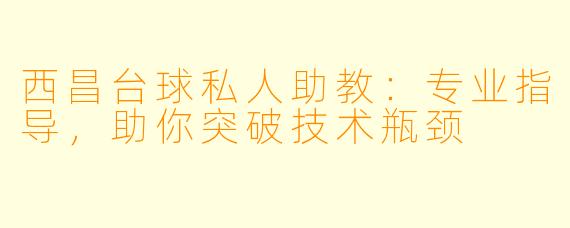 西昌台球私人助教:专业指导,助你突破技术瓶颈