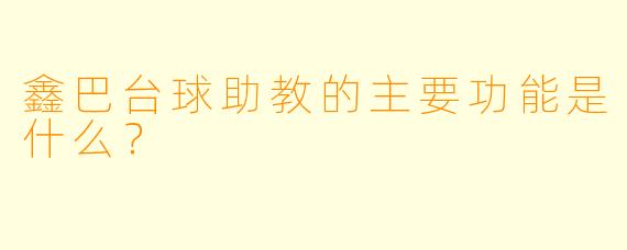 鑫巴台球助教的主要功能是什么？