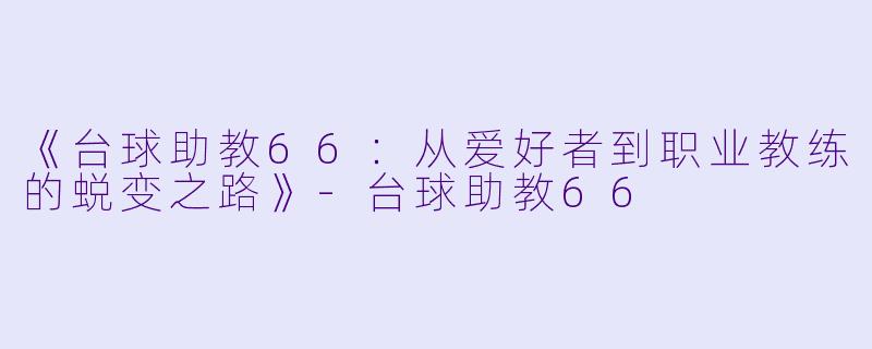 《台球助教66:从爱好者到职业教练的蜕变之路》-台球助教66
