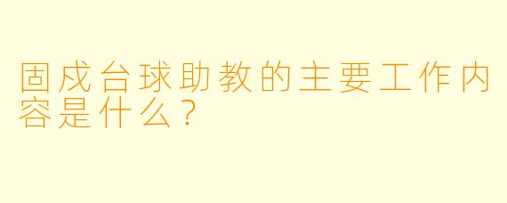 固戍台球助教的主要工作内容是什么？