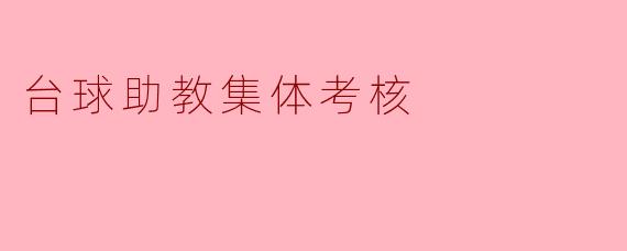台球助教集体考核