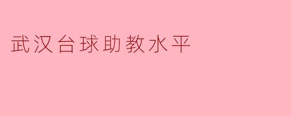 武汉台球助教水平