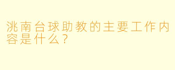 洮南台球助教的主要工作内容是什么？