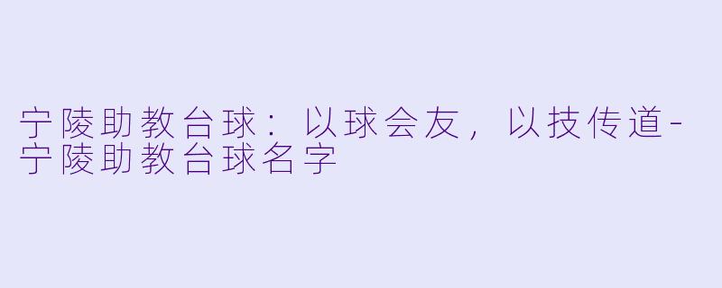 宁陵助教台球:以球会友,以技传道-宁陵助教台球名字