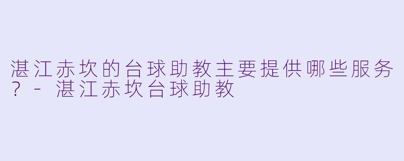 湛江赤坎的台球助教主要提供哪些服务？-湛江赤坎台球助教