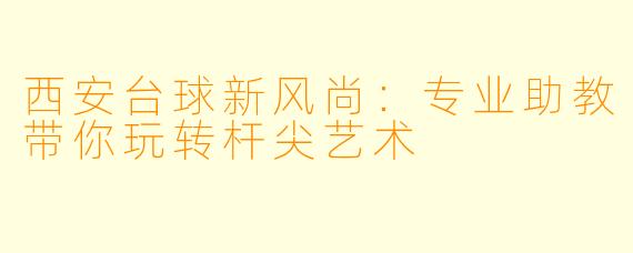 西安台球新风尚:专业助教带你玩转杆尖艺术