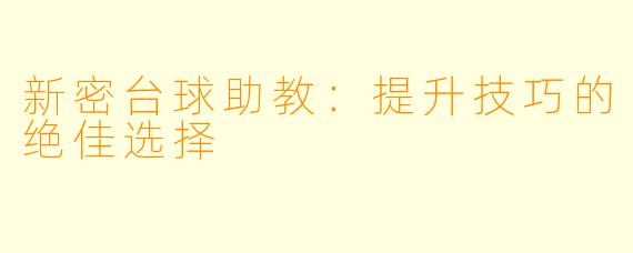 新密台球助教:提升技巧的绝佳选择