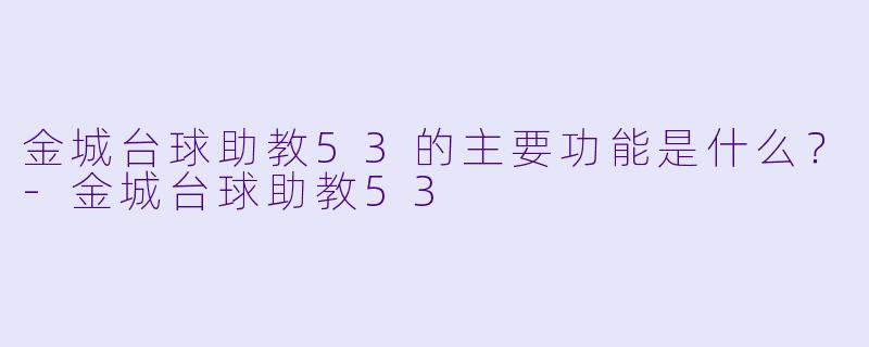 金城台球助教53的主要功能是什么？-金城台球助教53