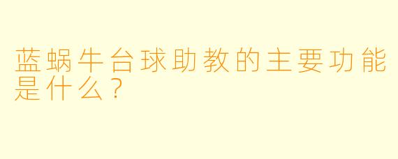 蓝蜗牛台球助教的主要功能是什么？