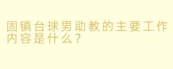 固镇台球男助教的主要工作内容是什么？