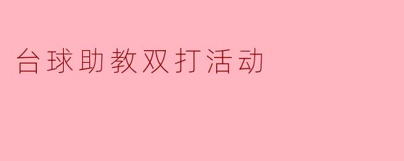 台球助教双打活动