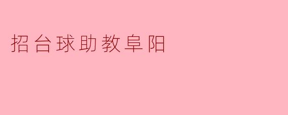 招台球助教阜阳
