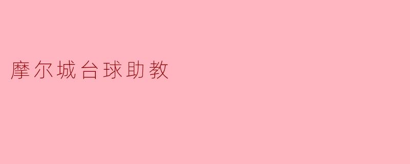 摩尔城台球助教