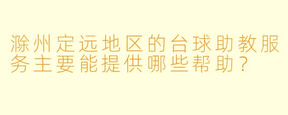 滁州定远地区的台球助教服务主要能提供哪些帮助？