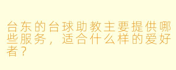 台东的台球助教主要提供哪些服务，适合什么样的爱好者？
