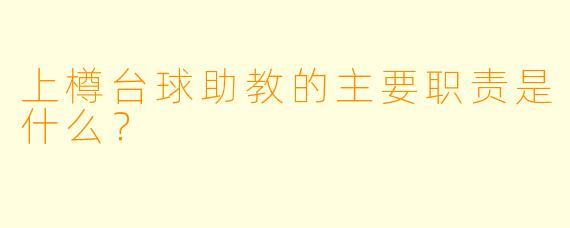 上樽台球助教的主要职责是什么？