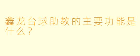鑫龙台球助教的主要功能是什么？