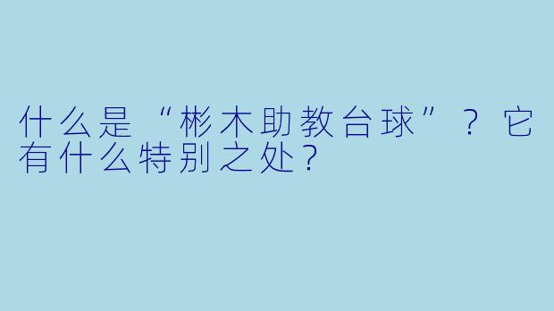 什么是“彬木助教台球”？它有什么特别之处？