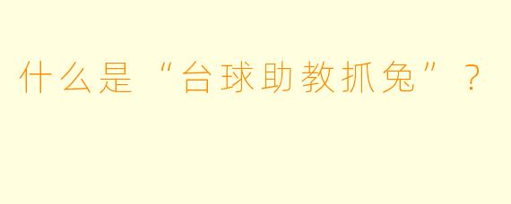 什么是“台球助教抓兔”？