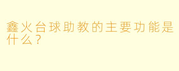 鑫火台球助教的主要功能是什么？